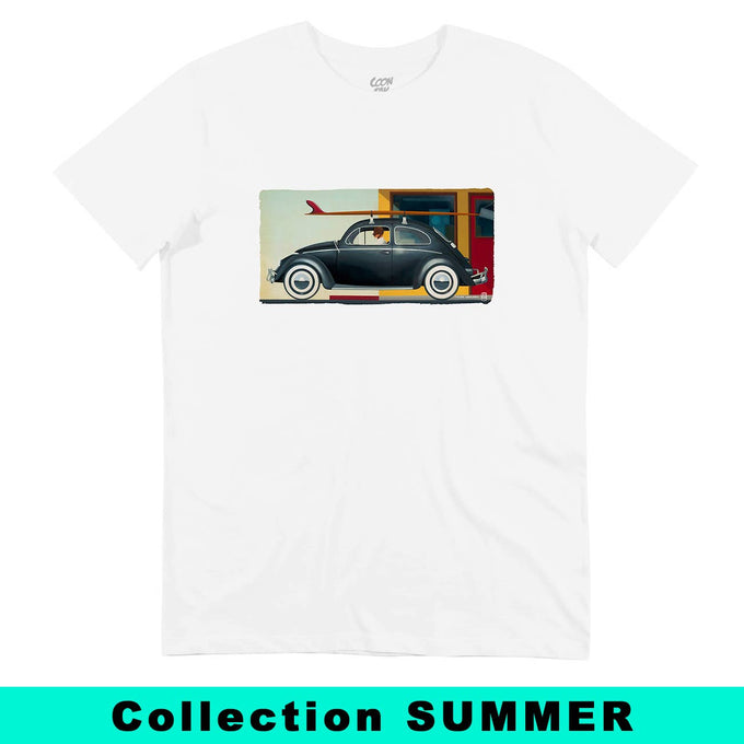 T-shirt vintage Nine A.M. con grafica surf