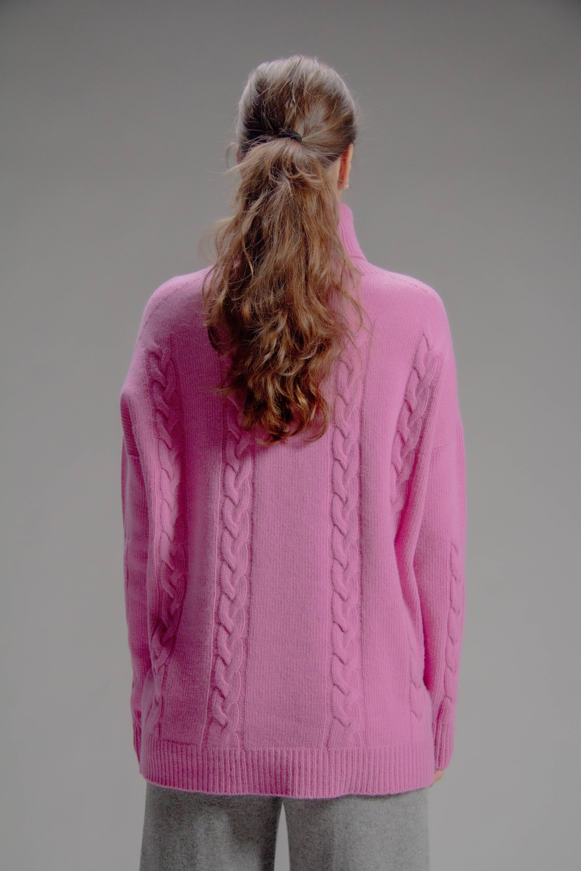 Maglione dolcevita oversize in misto cashmere 3D Knit