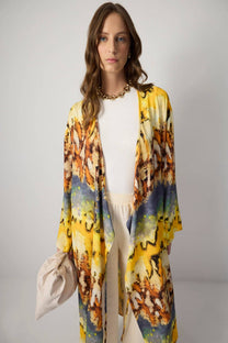Kimono lungo in viscosa tie-dye boho