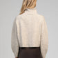 Gilet in maglia color talpa con collo alto e bottoni