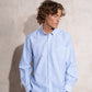 Camicia uomo a righe in cotone e poliestere