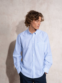 Camicia uomo a righe in cotone e poliestere
