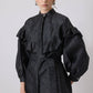 Giacca jacquard oversize con volant