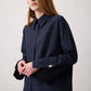 Camicia corta in popeline con polsini ampi