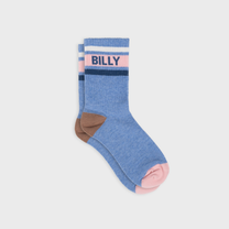 Calzini da tennis a righe blu, rosa e bianco