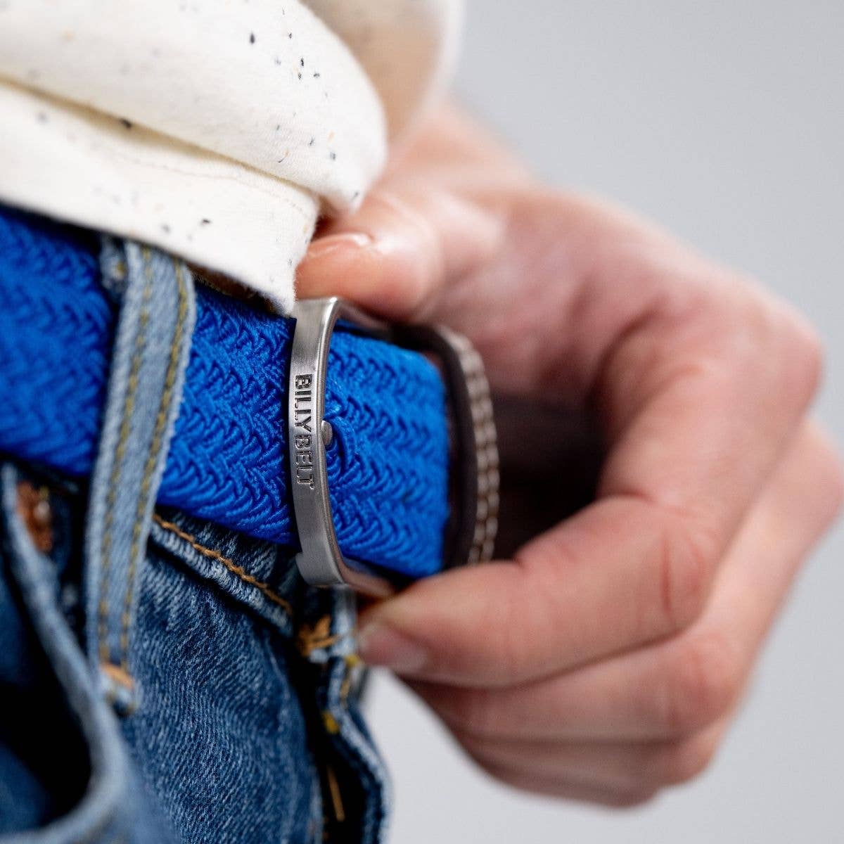 Cintura intrecciata elastica blu