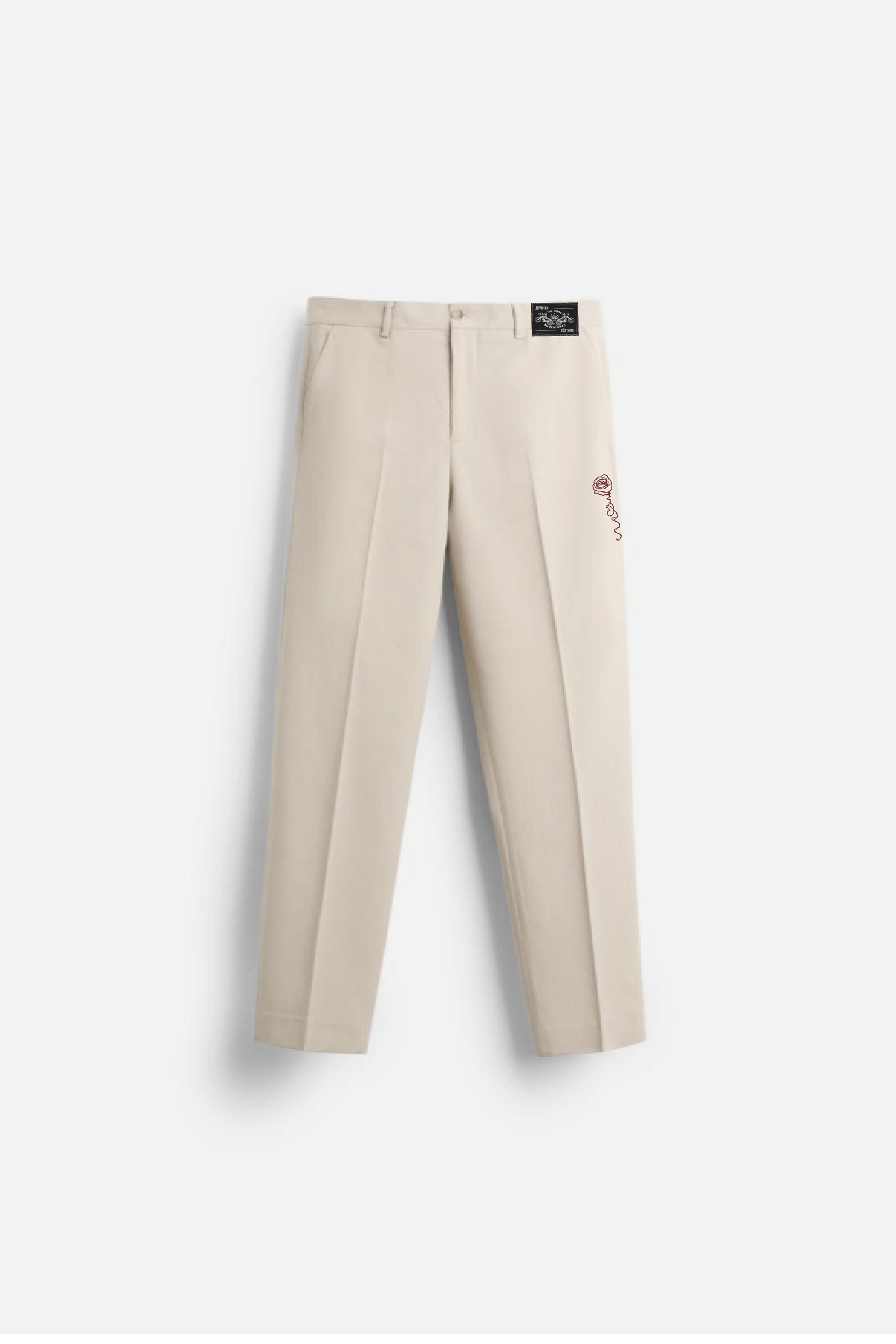 Pantaloni sartoriali in lino ricamati Dolce Creatura