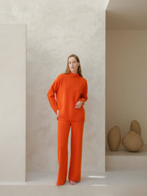 Maglione dolcevita ampio in misto cashmere