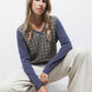 Maglione in maglia jacquard con scollo a V