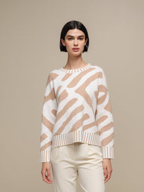 Maglione in maglia jacquard bicolore