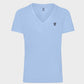 T-shirt donna antimacchia Blue Sky in cotone con scollo a V