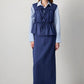 Gilet utility con coulisse in vita in misto cotone