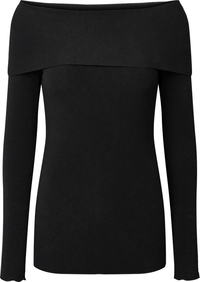 Top Asha nero in lana