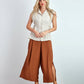 Pantaloni culotte ampi color ruggine