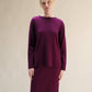 Maglia girocollo in misto cashmere con scollo curl