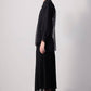 Camicia in organza nera con maniche trasparenti