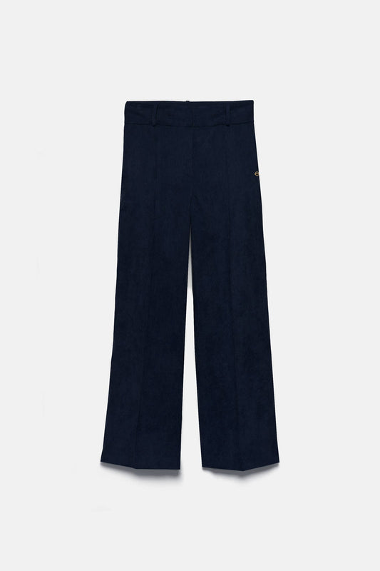 Pantaloni in velluto a coste tinta unita