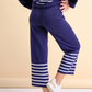 Pantaloni in maglia a righe in cotone