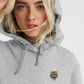 Felpa oversize unisex grigia con cappuccio