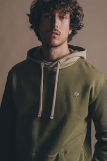 Felpa con cappuccio color block Gothic Olive