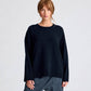 Maglione Emely in lana d’agnello biologica GOTS blu notte