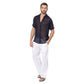 Camicia estiva uomo in cotone a maniche corte blu navy