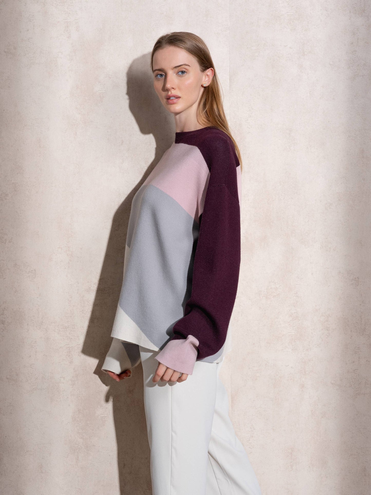 Maglione in maglia color block
