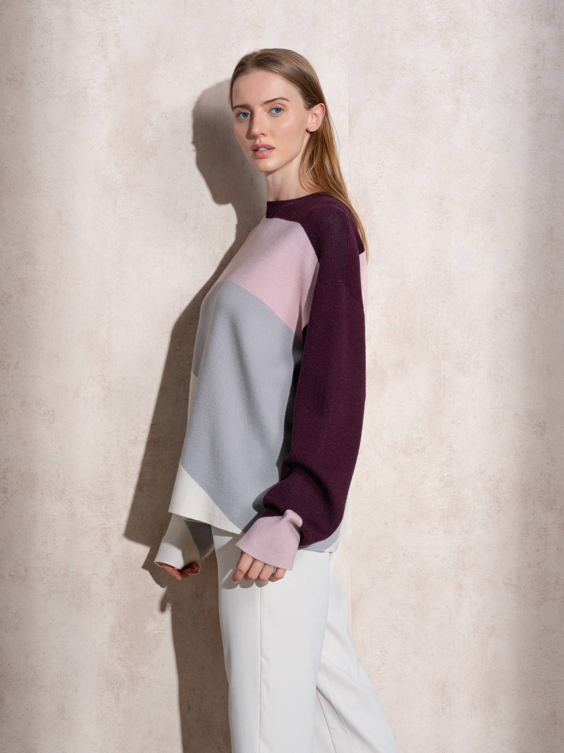 Maglione in maglia color block