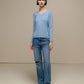 Maglione in maglia da donna con scollo a V