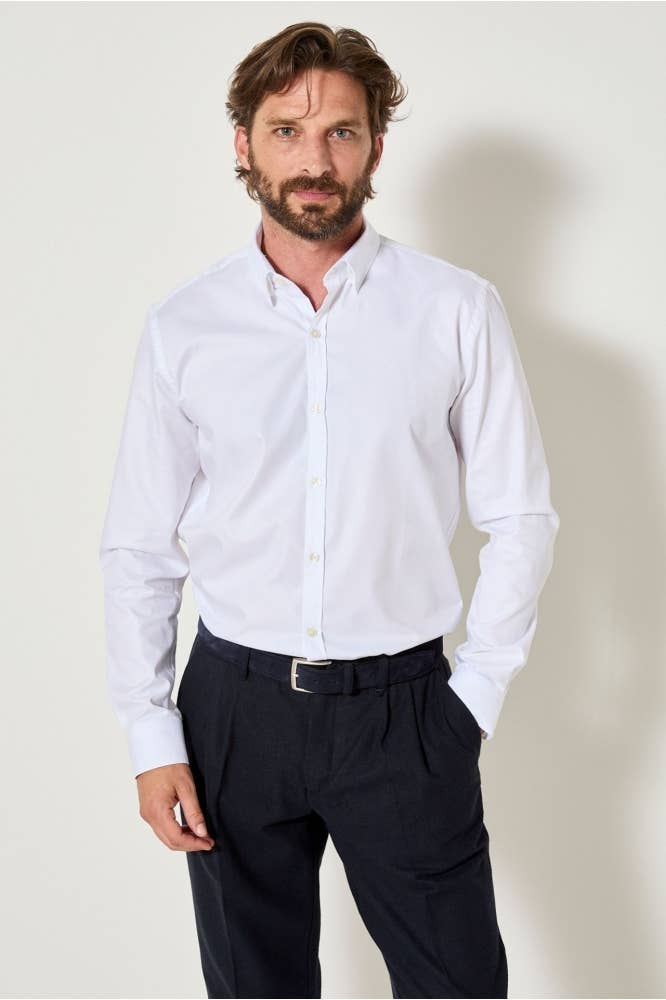 Camicia bianca Torneo Angelo in cotone GOTS
