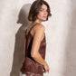 Top in raso con pizzo