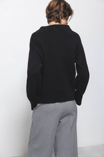 Maglione in maglia rasata con collo polo