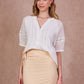 Blusa Tropez in cotone con pizzo