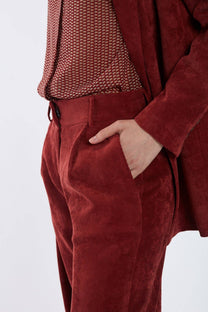 Pantaloni in bombazine a vita alta