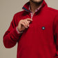 Felpa con mezza zip in misto cotone