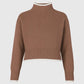 Maglione Lazario marrone glacé a collo alto