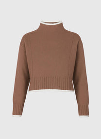 Maglione Lazario marrone glacé a collo alto