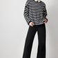 Maglione oversize a righe blu navy