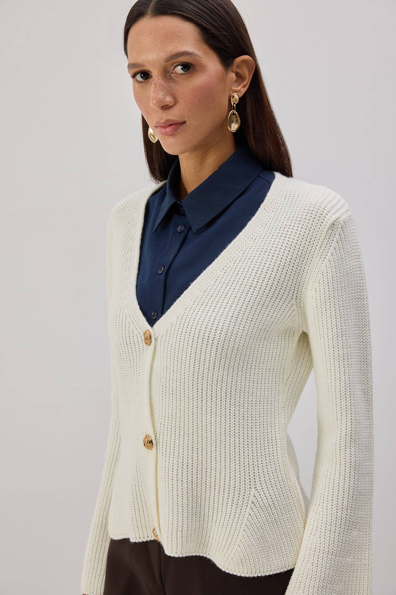 Sottoveste in popeline con colletto