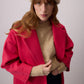 Cappotto oversize doppiopetto fucsia