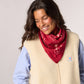 Foulard piccolo in cotone biologico con stampa grafica rosso
