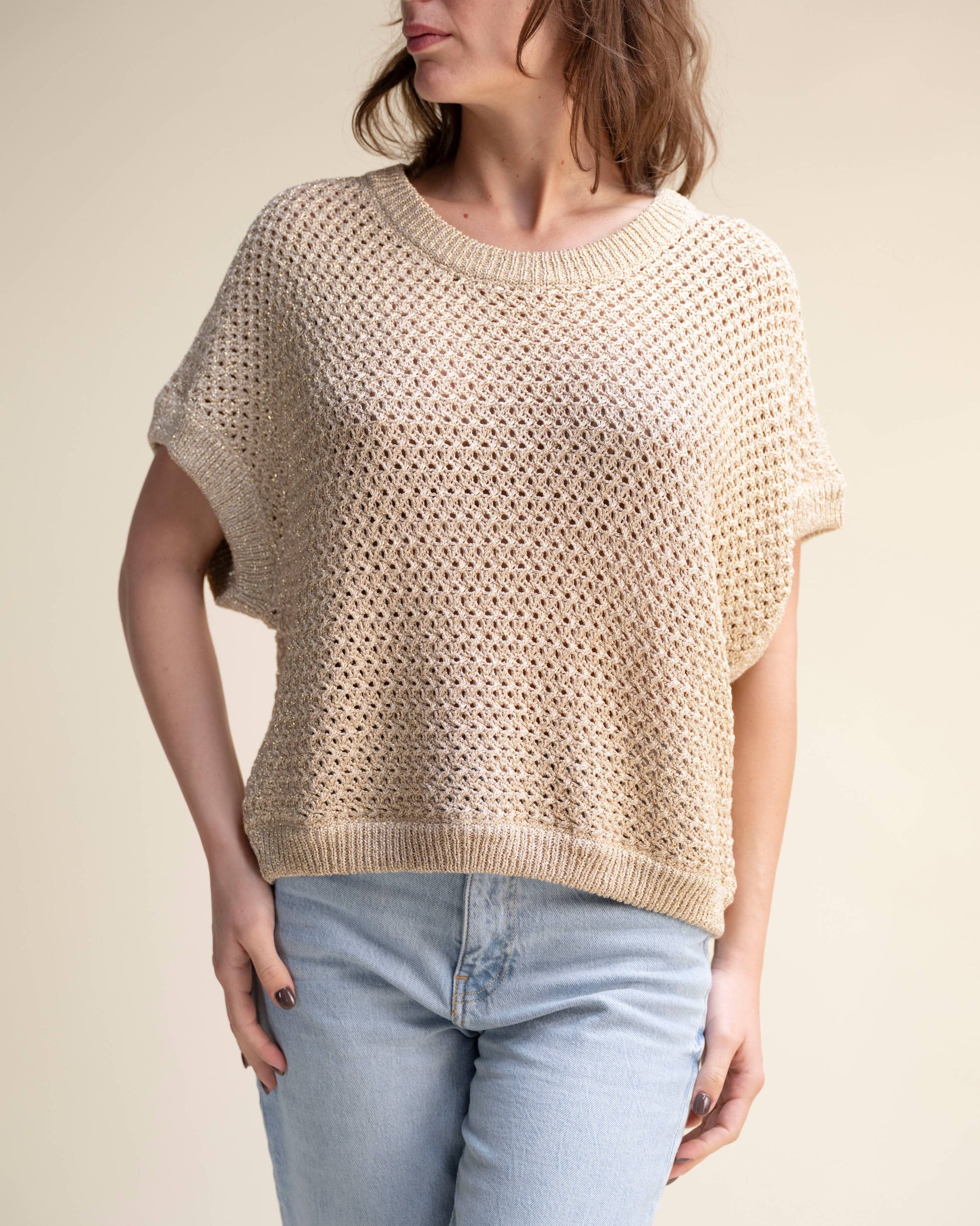 Top crochet con paillettes