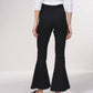 Pantaloni flare a vita alta con ricamo