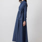 Abito camicia maxi in denim con cuciture a contrasto