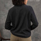 Henley a coste in waffle riciclato da donna color carbone mélange