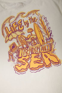 T-shirt pigmentata bianca “Life by the Sea VII”