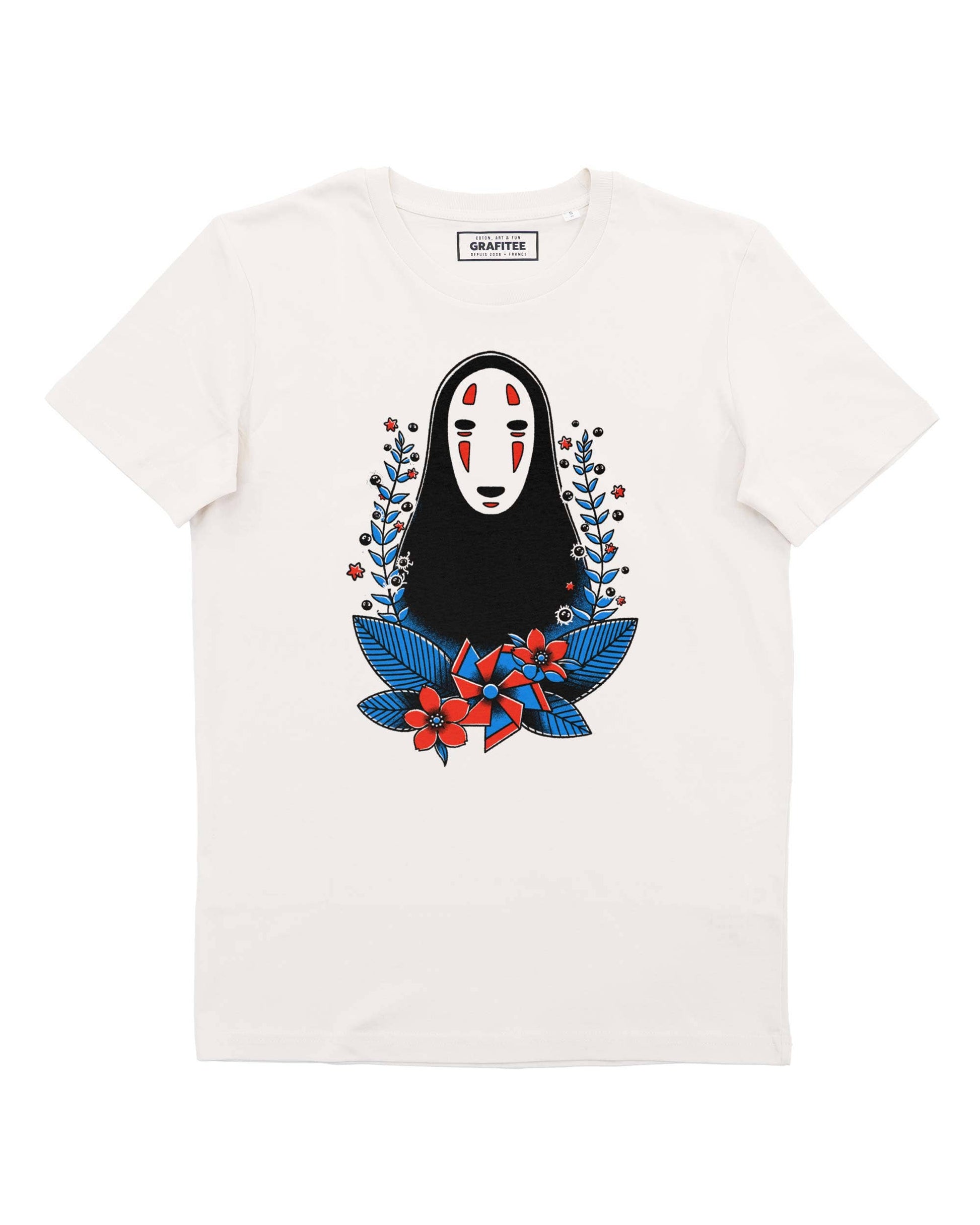 T-shirt Spirit Companion con stampa anime in cotone biologico