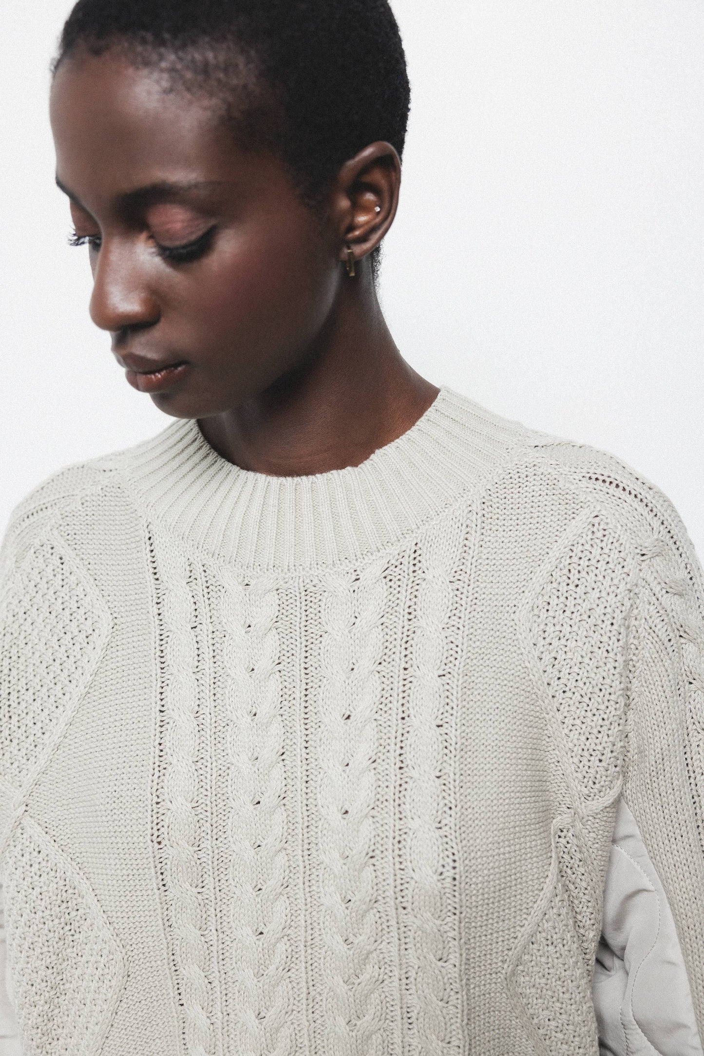 Maglione in maglia strutturata con retro imbottito