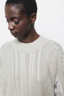 Maglione in maglia strutturata con retro imbottito