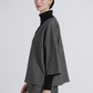 Felpa in maglia a micro quadretti con scollo a V